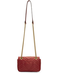 Gucci Red Mini Gg Marmont 20 Bag