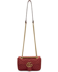 Gucci Red Mini Gg Marmont 20 Bag