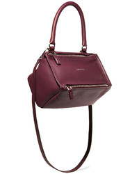 Givenchy Small Pandora Shoulder Bag In Burgundy Textured Leather