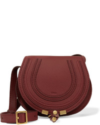 Chloé The Marcie Mini Textured Leather Shoulder Bag Burgundy