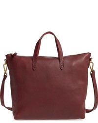 Madewell Zip Leather Transport Satchel Red