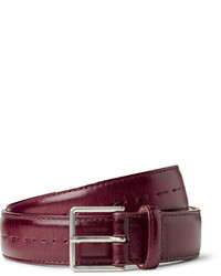 Paul Smith 3cm Burgundy Leather Belt