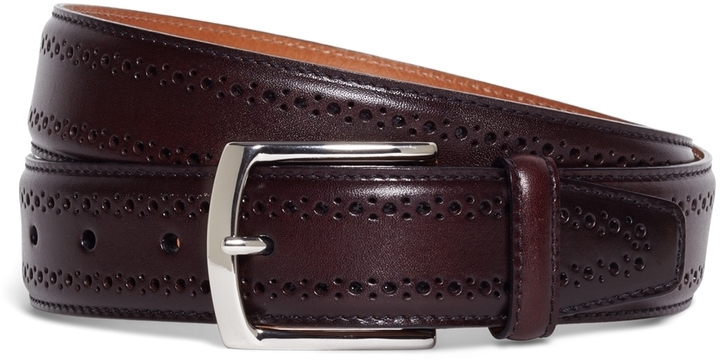Brooks Brothers Men's Leather Perforated Belt