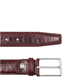 Manieri Burgundy Croco Stamped Leather Belt
