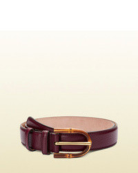 Gucci Leather Belt With Bamboo Buckle