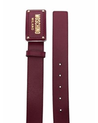 Moschino Logo Plaque Leather Belt