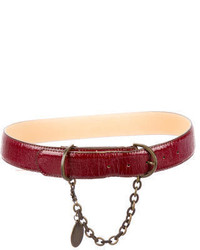 Stella McCartney Maroon Patent Leather Belt