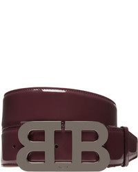 Bally Mirror B Patent Leather Belt Red
