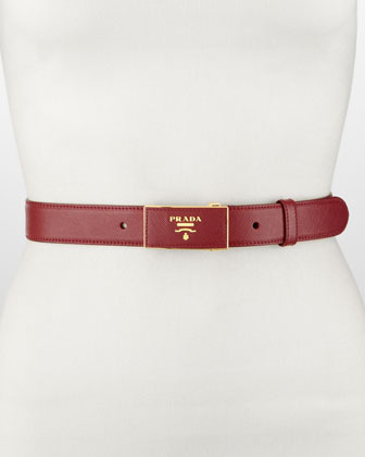 Prada Saffiano Leather Buckle Belt Burgundy | Where to buy \u0026amp; how ...  