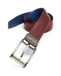 Ted Baker London Highlight Reversible Leather Belt Oxblood 40