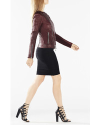 BCBGMAXAZRIA Blake Zip Front Quilted Leather Jacket