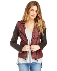 Doma Cora Leather Jacket In Burgundy S L