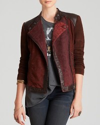 Free People Jacket Pieced Faux Leather Moto