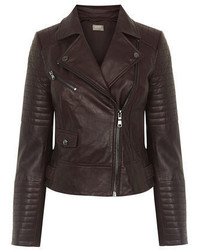Oasis Leather Biker Jacket Span Classvariation Color Heading  Burgundyspan