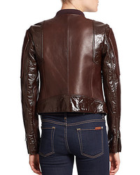 Theory Shezi Polished Leather Moto Jacket