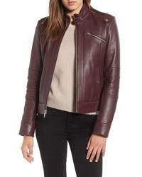 Andrew Marc Smooth Leather Moto Jacket