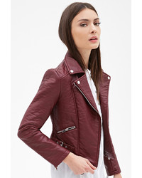 Forever 21 Zippered Faux Leather Moto Jacket