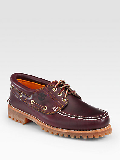 timberland burgundy boat shoes