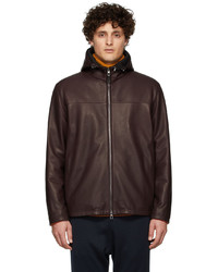 Loro Piana Burgundy Padded Leather Jacket