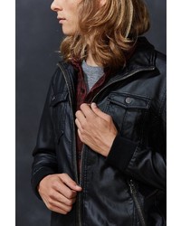 Urban Outfitters Charles 12 Faux Leather Zip Collar Moto Jacket