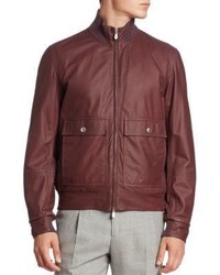 Brunello Cucinelli Leather Bomber Jacket