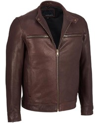 Wilsons Leather Open Bottom Leather Cycle Jacket W Snap Tab Collar