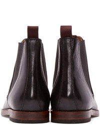 H By Hudson Black Leather Tamper Boots