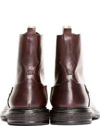 Officine Creative Burgundy Leather Bowling Boots