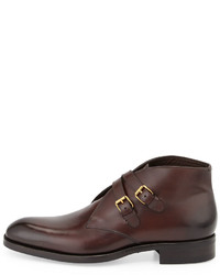 Tom Ford Edward Double Buckle Boot Burgundy