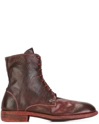 Guidi Distressed Lace Up Boots