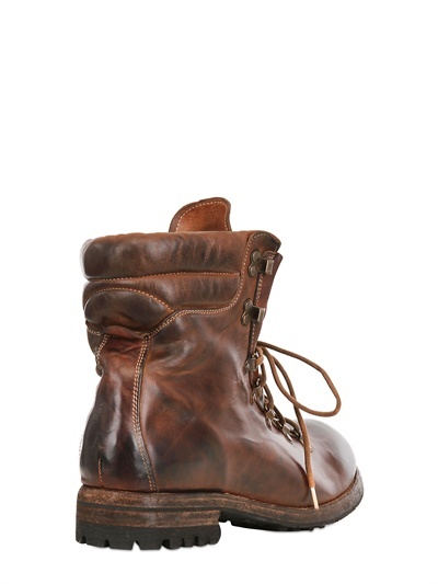 Officine Creative Vintaged Washed Leather Boots, $810 | LUISAVIAROMA ...