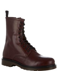 Barneys New York Side Zip Boots Red