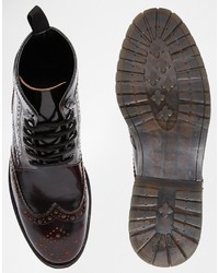 Asos Brogue Boots In Leather