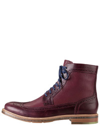 Cole Haan Cooper Square Wing Tip Boot Red