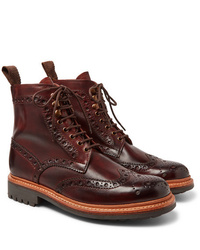 Grenson Fred Burnished Leather Brogue Boots