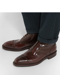 George Cleverley Toby Cap Toe Horween Shell Cordovan Leather Brogue Boots