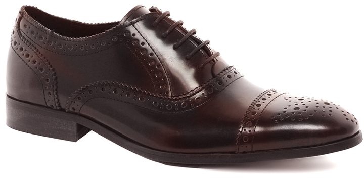 Asos Brogue Toe Cap Shoes In Leather 