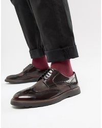 Silver Street Brogue Lace Up Shoe In Oxblood