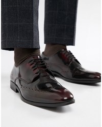 ASOS DESIGN Brogue Shoes In Burgundy Leather