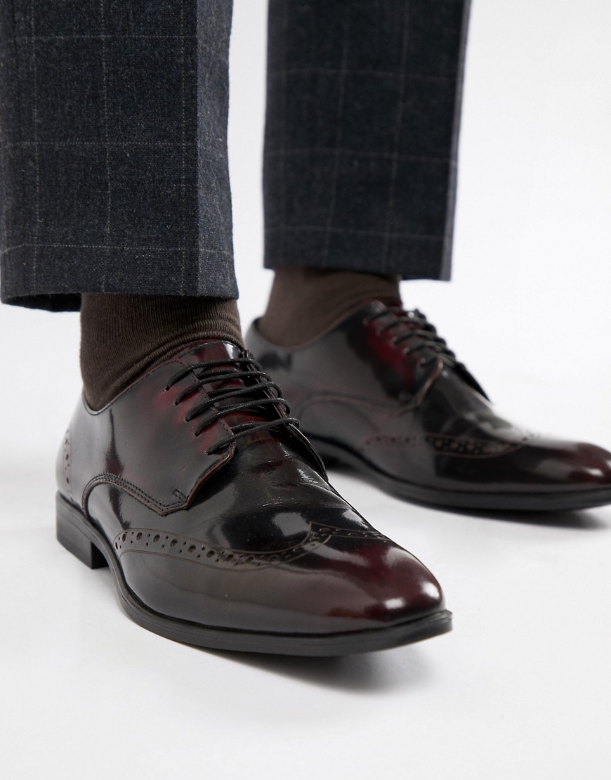 burgundy leather brogues