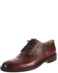 Florsheim X Esquivel Pebbled Leather Semi Pointed Toe Oxfords