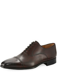 Magnanni For Neiman Marcus Wolden Perforated Lace Up Dress Shoe