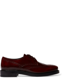 Tod's Glossed Leather Brogues Claret