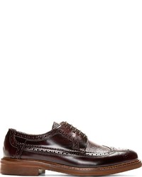 Hudson H By Burgundy Leather Callaghan Longwing Brogues
