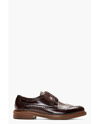 Hudson H By Burgundy Leather Callaghan Longwing Brogues