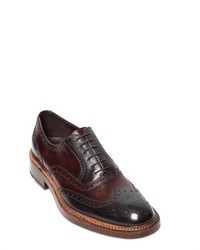 Hand Painted Leather Oxford Brogue Shoes