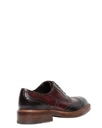 Hand Painted Leather Oxford Brogue Shoes