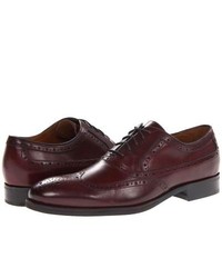 Johnston & Murphy Tyndall Wing Tip Lace Up Wing Tip Shoes Burgundy Italian Calfskin