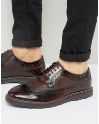 Silver Street Soho Brogues In Bordo Leather