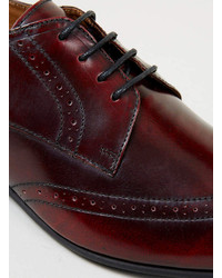 Topman Leather Wingcap Brogue Shoes